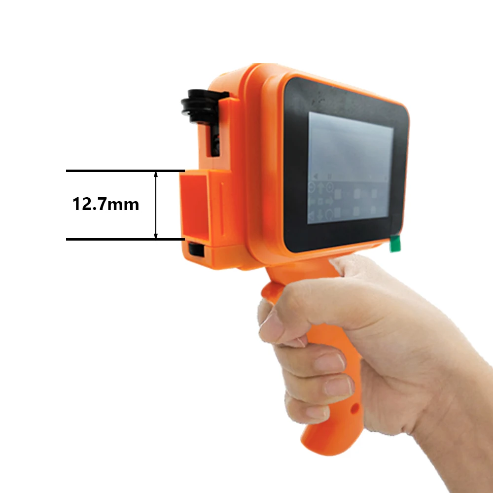 New Handheld Inkjet Printer 12.7mm Height Food Packaging Shelf-Life Barcode Date Coding Printing Portable Inkjet Coding Printer