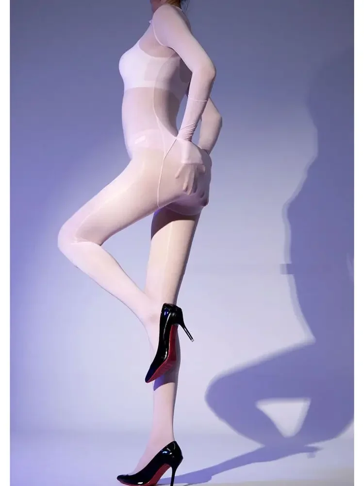 للجنسين لامعة لامعة 8D حجم كبير جوارب طويلة بوديستوكينج الجوارب مثير شفافة الملتصقة ارتداءها يوتار الملابس الداخلية Catsuit الجسم