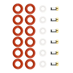 6 Sets 0280155831 Fuel Injectors Seals Repair Kit O-Rings Caps Filter for Volvo C70 S60 S70 S80 V70 XC70 XC90 2.4 2.5 2.8 2.9L