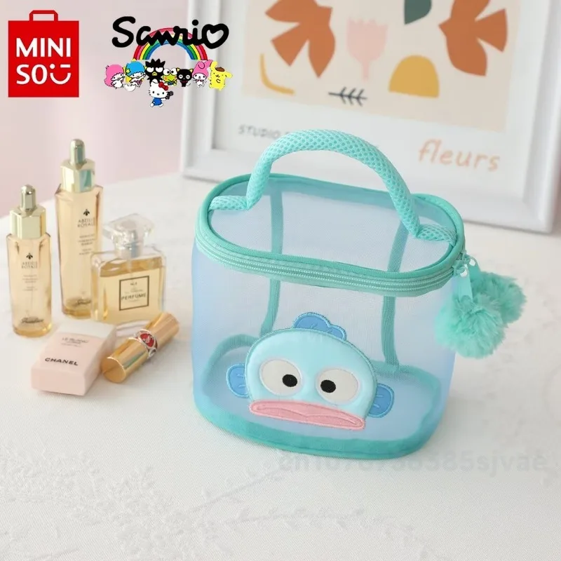 Miniso 2024 Новая женская косметичка модная Высококачественная сетчатая дорожная сумка для хранения мультяшная универсальная многофункциональная сумка