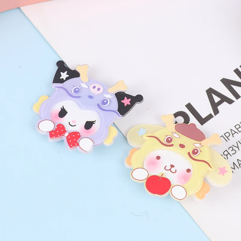 Kinder Nieuwjaar Van De Draak Sanrio Dubbele Acryl Haarclip Voor Baby Meisjes Schattig Zacht Schattige Cartoon Gebroken Haar Clip