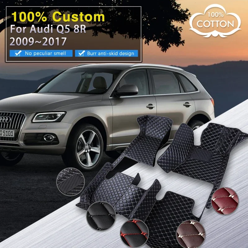 

Качественные автомобильные коврики RHD для Audi Q5 8R MK1 2009-2017 Роскошный кожаный коврик Прочный антигрязевой ковер Авто напольный коврик Комплект салона автомобиля Ac
