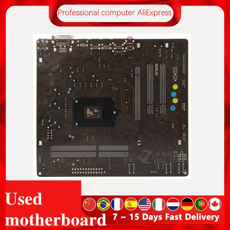 Imagem -03 - para Asrock H61m U3s3 Desktop Placa do Computador Lga 1155 Ddr3 para Intel H61 Lga1155 Desktop Mainboard Sata ii Usado