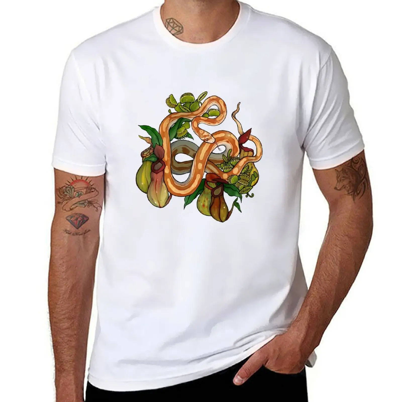 

Corn Snake & Carnivorous Plants T-Shirt man t shirt luxury man graphic t shirt T-Shirt