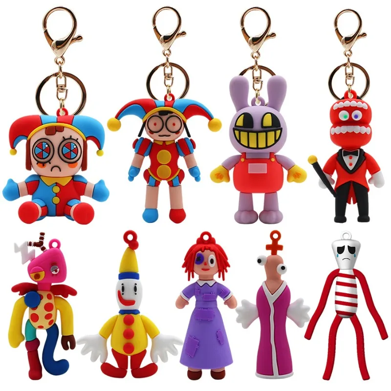 

New The Amazing Digital Circus Ecorative Keychain Charms Cute Bag Durable Car Key Chains for Daily Use and Gift Giving