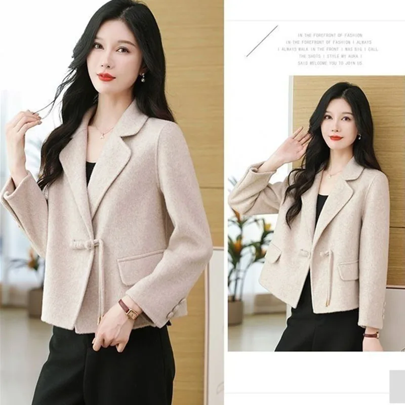 Short Woolen Coat Women's 2026 Autumn Winter New Temperament Small Fragrant Style Woolen Blended Suit Jacket Female Outerwear