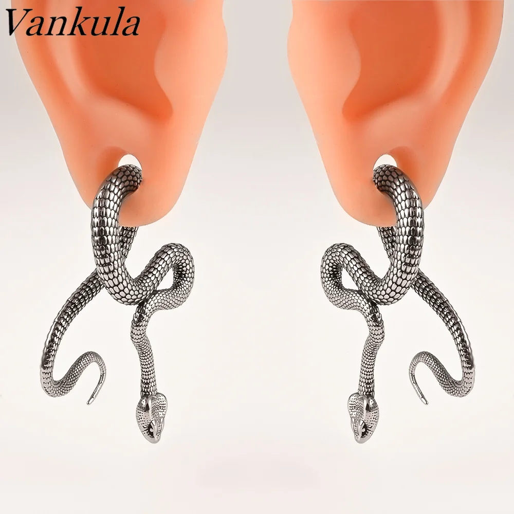 Vankula 2pc Snake Dangle Ear Weights for Stretched Ears Gauges Ear Plugs Body Piercing Tunnels 316 Stainless Steel Body Jewelry