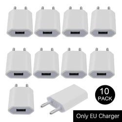 10pcs/lot EU Plug 5V 1A AC USB Charger Wall Power Adapter for Samsung for iphone HTC Huawei Xiaomi Mobile Phone charger