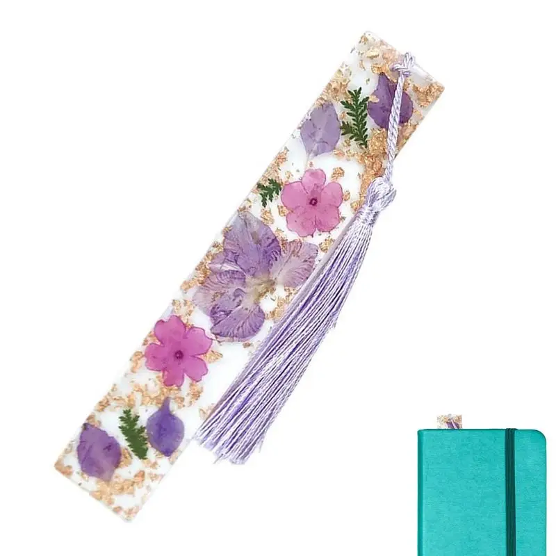 Creative Epoxy Bookmark Reading Book Mark Daisy Dried Flower Tassel Bookmark Mother\'S Day Book Lover Gift Resin Bookmark