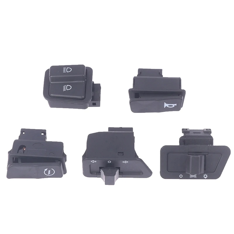 New 5 X Motorcycle Start Switch Horn Light Turn Signal High Low Beam Button Switch Connecters For Scooter Moped Accessories