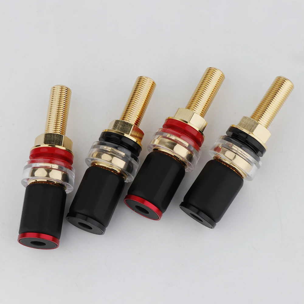 

4Pcs Hifi Preffair Gold Plated Binding Post Terminal Speaker Audio Socket Jack For Amplifier CD DVD Player