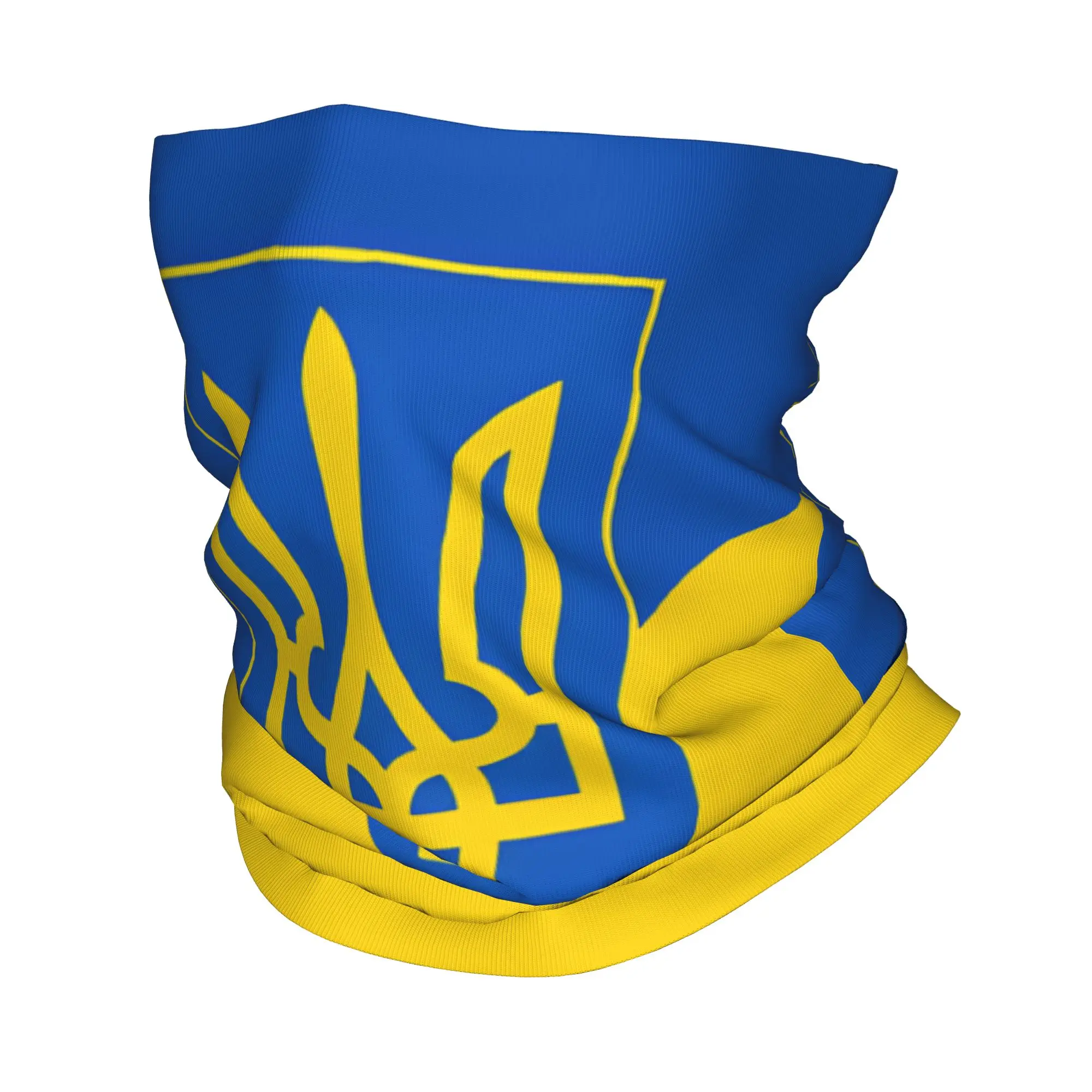 Ukraine Trident Blue Yellow Flag Balaclava  Hunting Fishing Face Cover Mask Couple UV Protection Bicycle Mask Seamless Soft Neck
