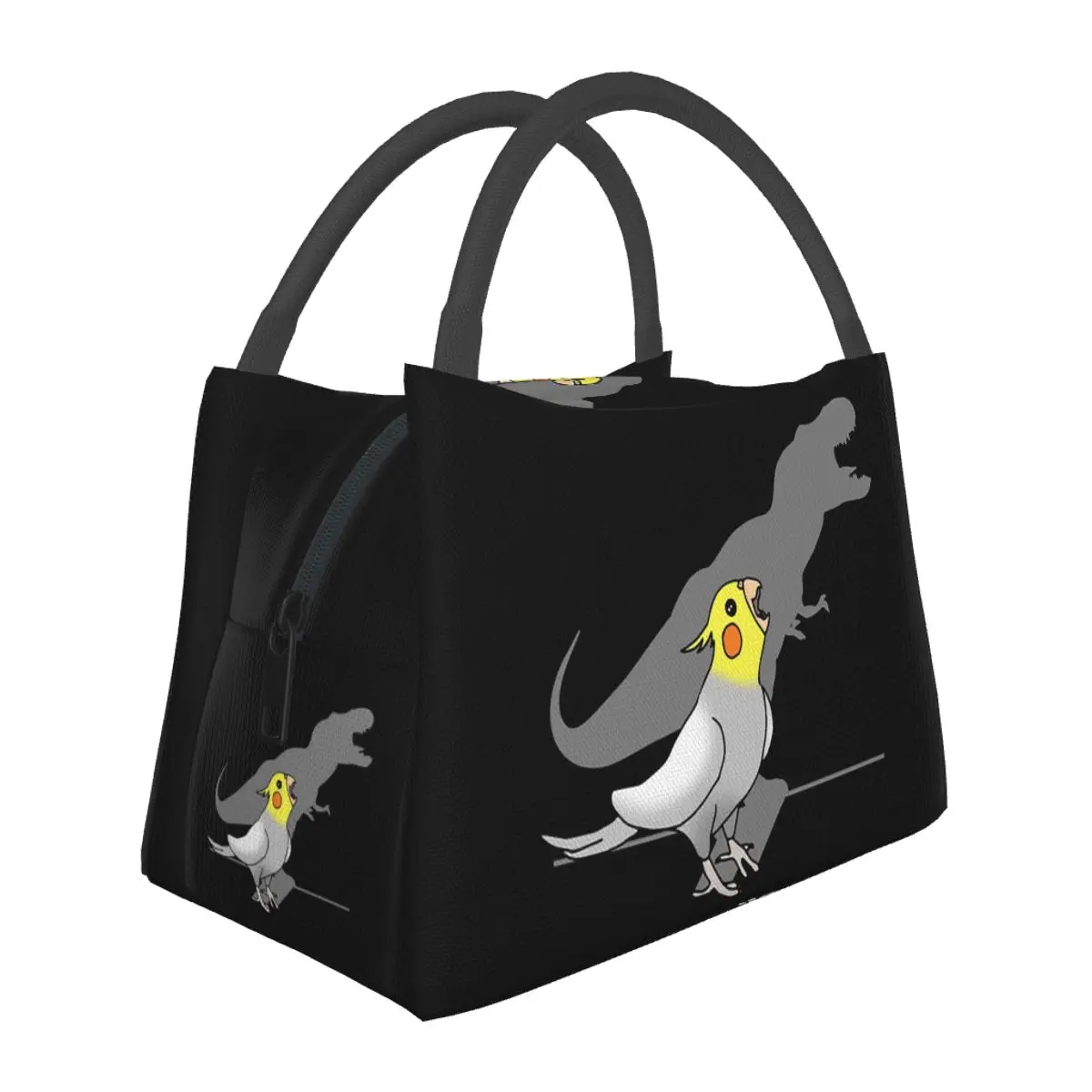 Dinosaur Shadow Cockatoo Cockatiel Insulated Lunch Bag for Women Picnic Storage Food Boxes Portable Cooler Thermal Lunch Box