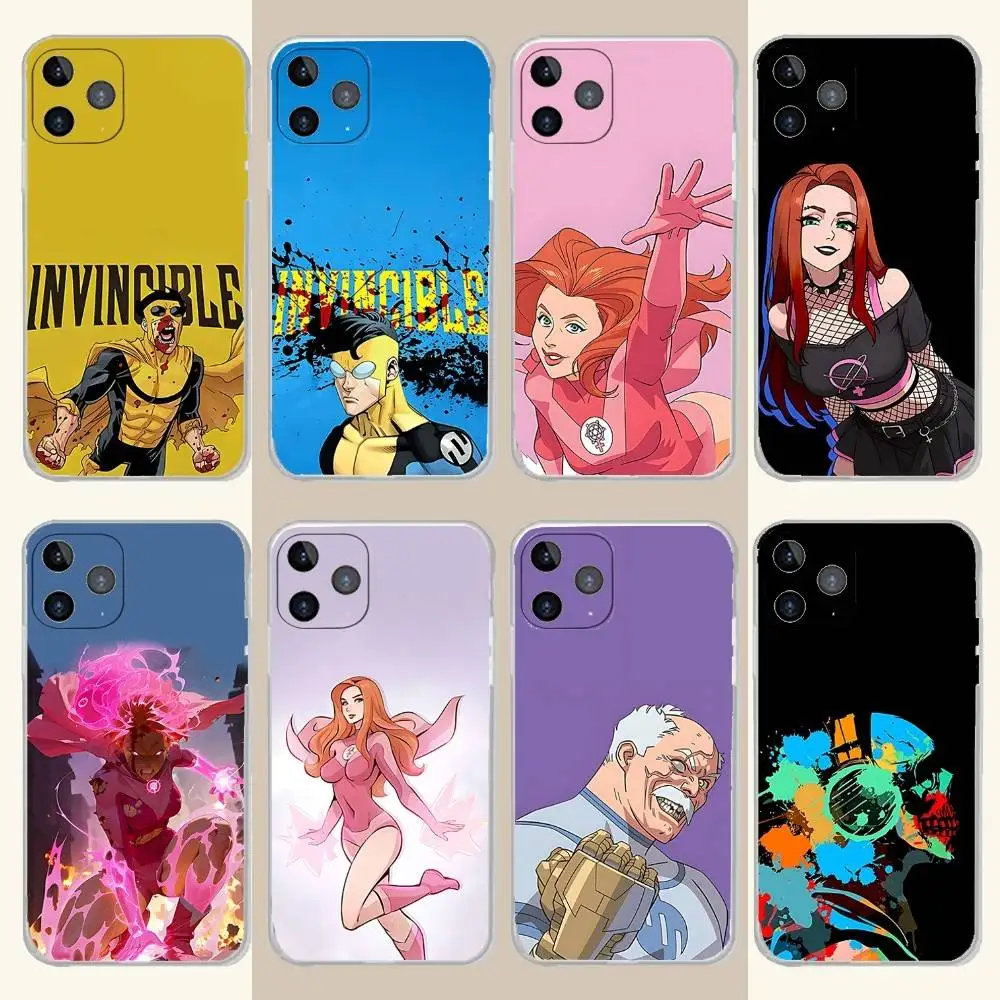 

I-InvincibleS Anime Phone Case For iPhone 17,16,15,14,13,12,11 Pro,Max,Plus,X,XS,XR,SE4,E Mini Transparent Soft Cover