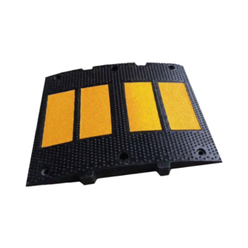 2025 Hot Sale Speed Hump Rubber Traffic Road Safety Breaker Bump Pressure-Resistant Yellow Black Color Speed Bumps
