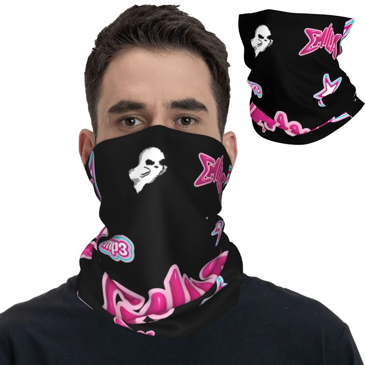 Emilia Mernes Mp3 Bandana Neck Gaiter Printed Balaclavas Face Mask Scarf Multi-use Headwear for Men Women Adult Breathable