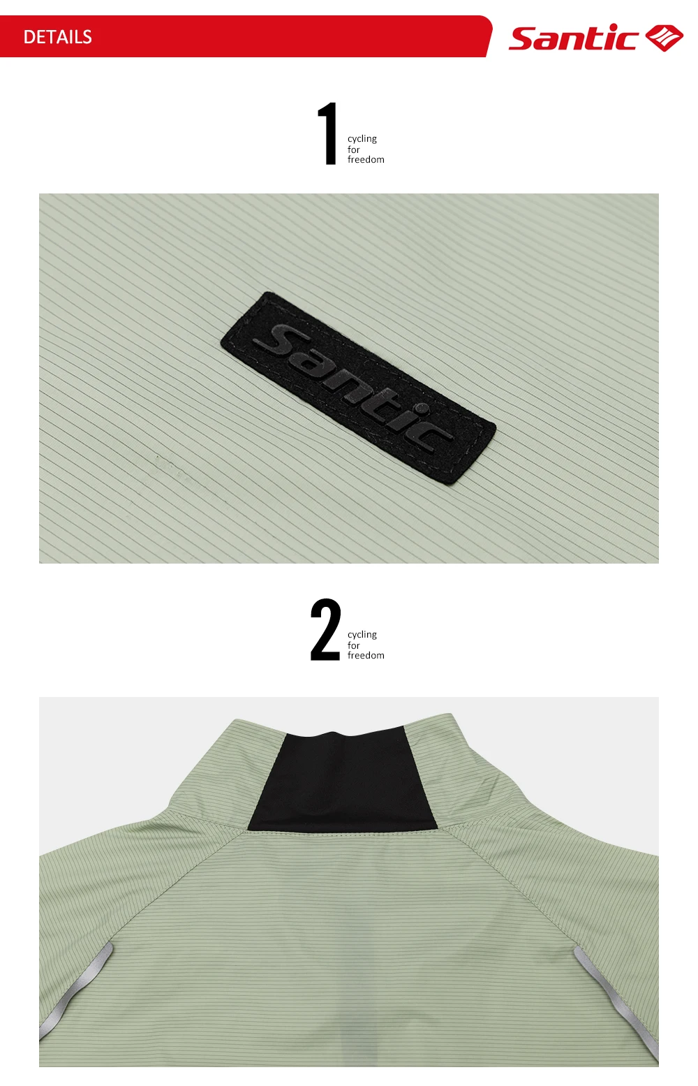 Santic Fahrradjacken Sommer Fahrradjacken Windjacke Reiten Outdoor Sonnenschutz Reitausrüstung – Detail 7