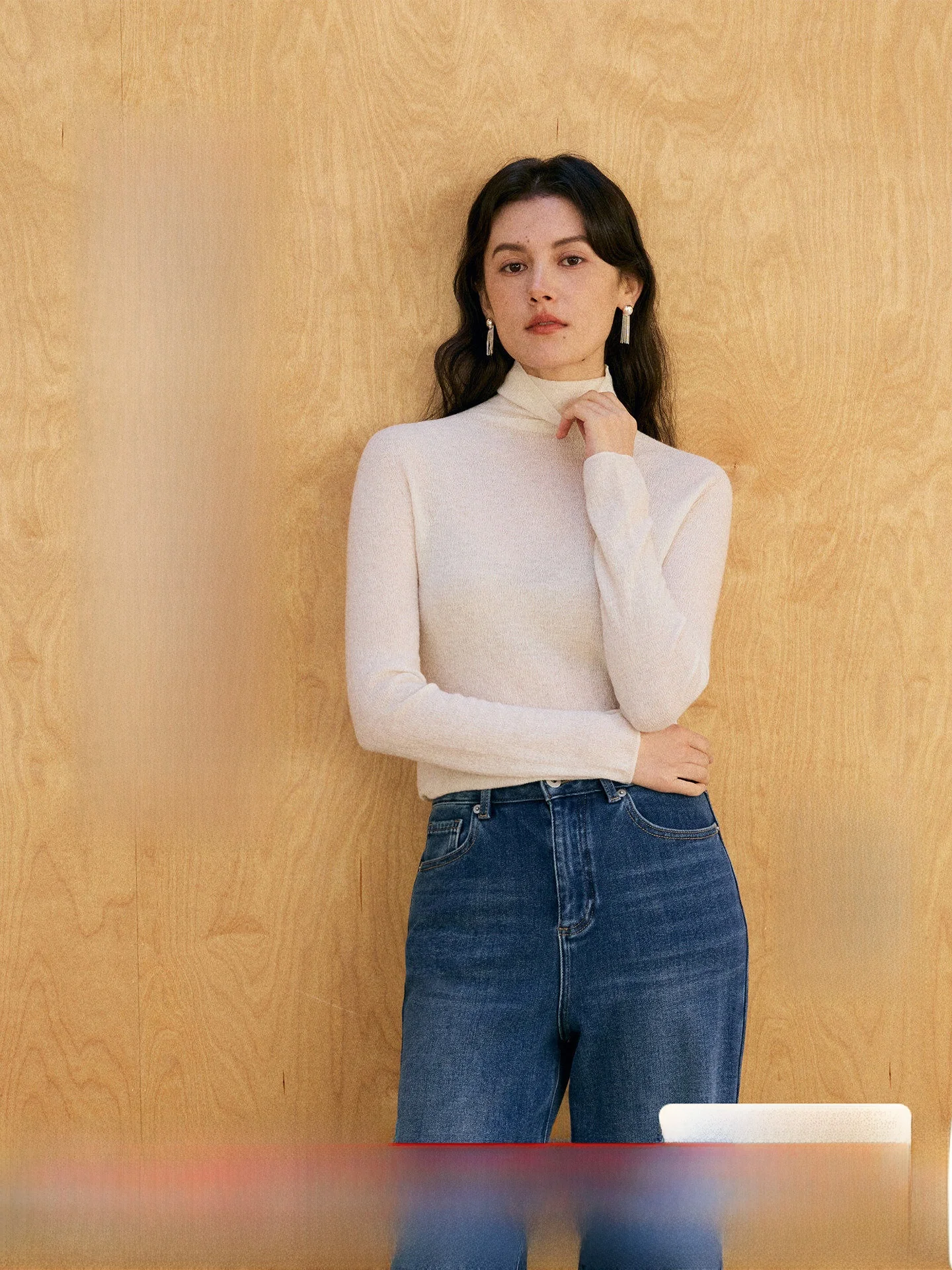 

HeyDr Sl: Женский цельный вязаный свитер из мягкой шерсти с высоким воротником, облегающий, осенне-зимний, с фактурной вязкой