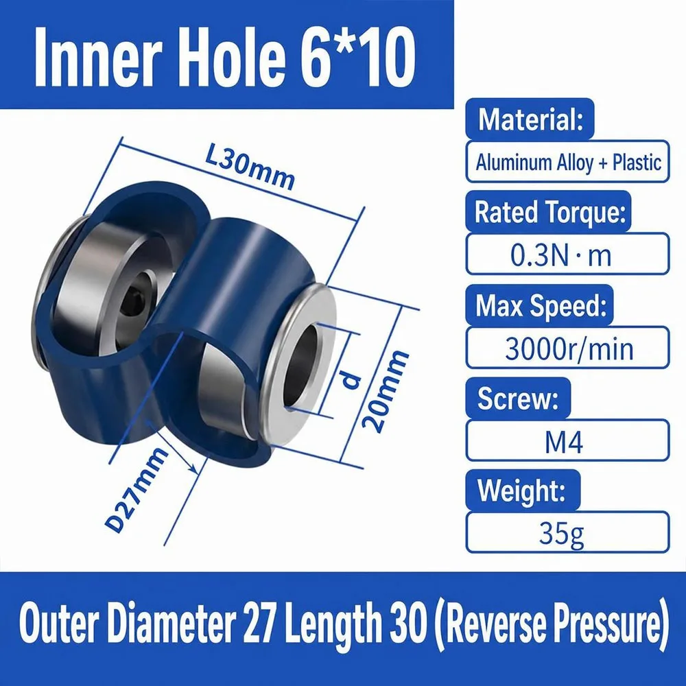 1Pcs D23L24 D27L40 Flexible Coupling S Type Plastic Motor Encoder Coupling 8 Shape Elastic Eccentric Coupling