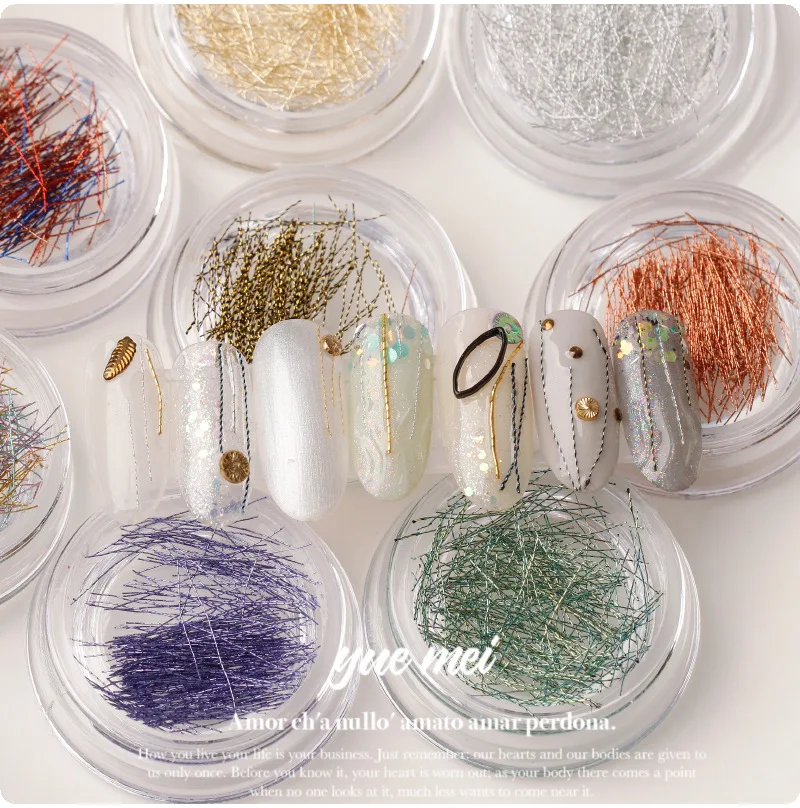 Versatile Color Gold Silver Thread Nail Art Painted Metal Thread Hook Line  Fine Thread Texture Phototherapy Nail Jewelry