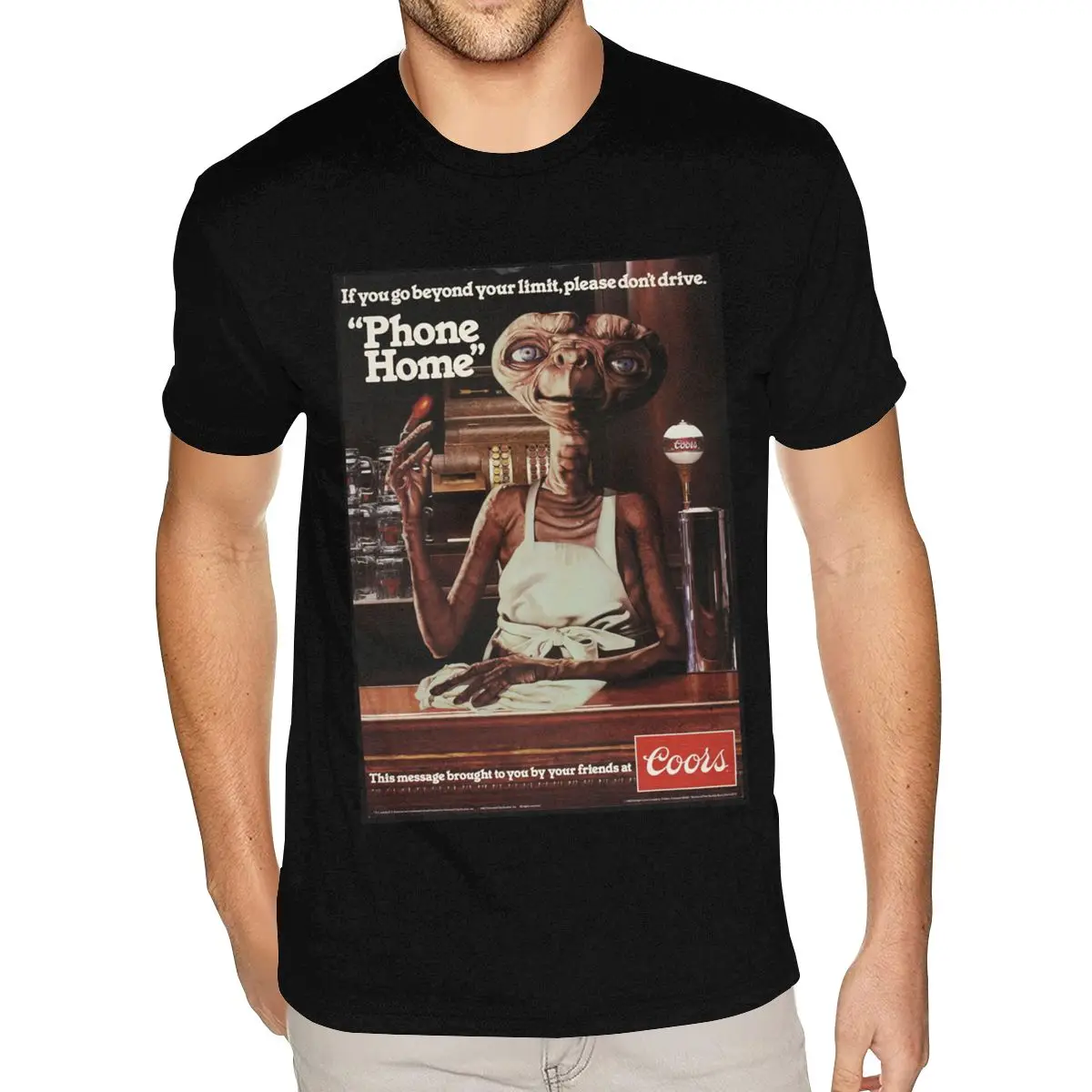 

Хлопковая футболка с короткими рукавами и круглым вырезом Aliens Drink Responsibly, семейная футболка для девочек