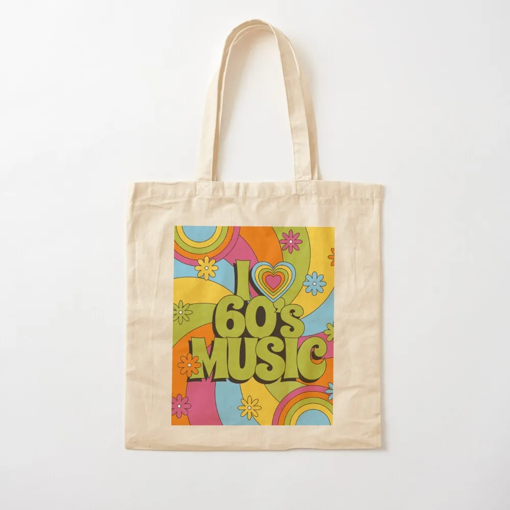 

I love 60s music Tote Bag shopper bag woman Custom bag Canvas Tote