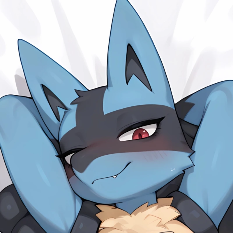 Dakimakura Anime Pillow cover Furry Lucario Double-sided Print Of Life-size Body Pillowcase Gifts
