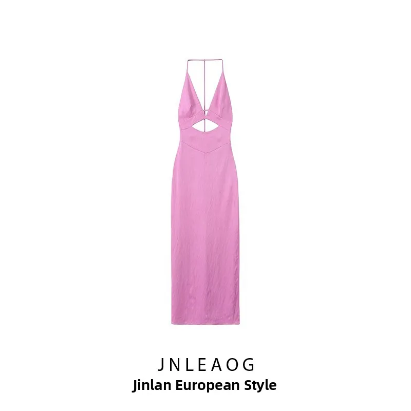 Silk Satin Hollow out Women's Dr Street Sle Straight Tube Skirt Busin Casual Summer New Arrival Hollow out Dr