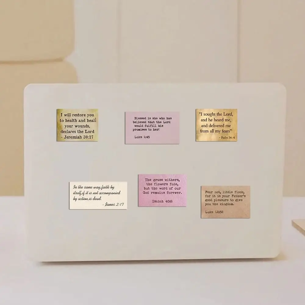 60 قطعة من ملصقات الكتاب المقدس المسيحية الجديدة ملصقات كلاسيكية مقاومة للماء ملصقات كمبيوتر محمول ملهمة PVC ملصقات كلمات ذاتية الصنع لسجل القصاصات