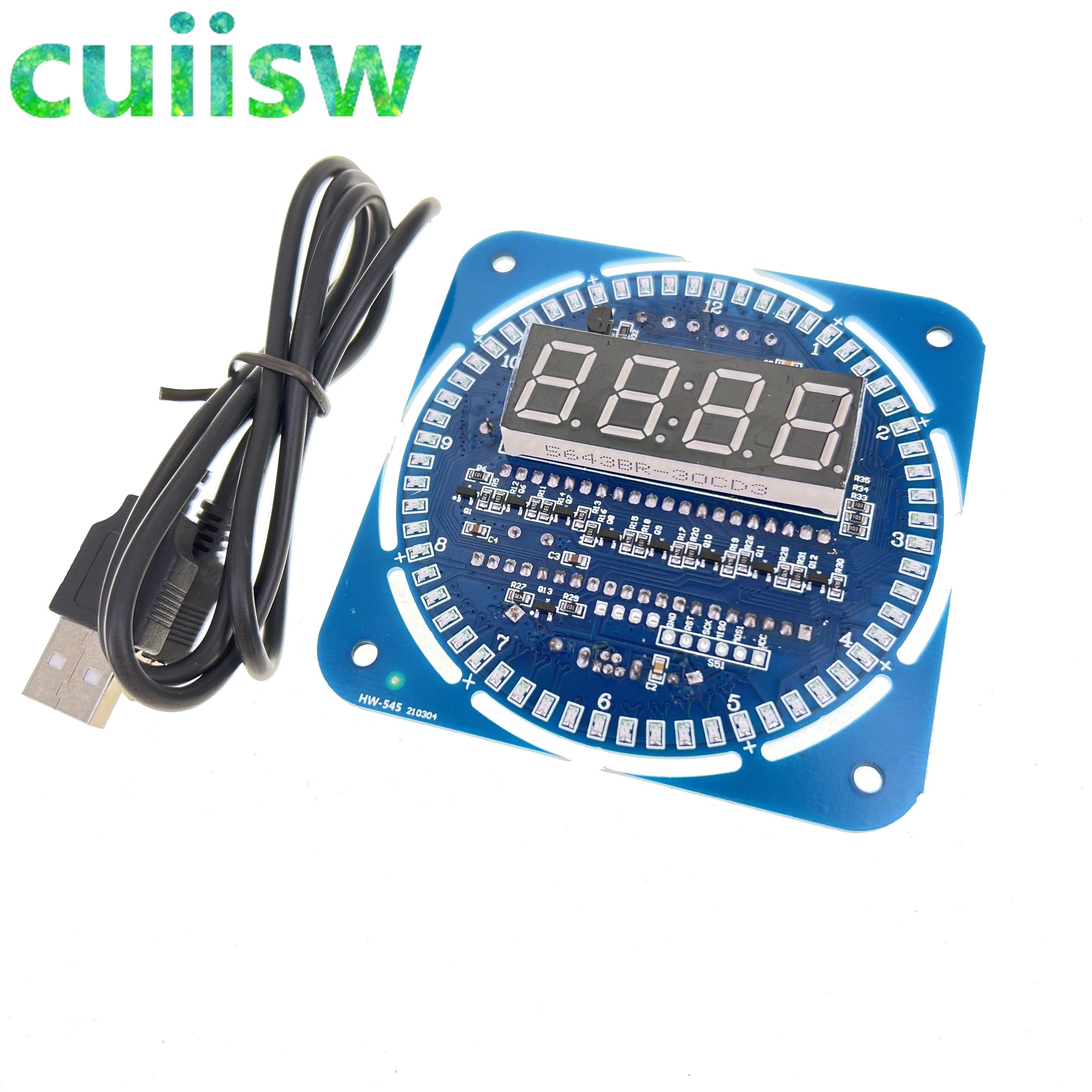 Rotating DS1302 Digital LED Display Module Alarm Electronic Digital Clock LED Temperature Display DIY Kit Learning Board 5V New