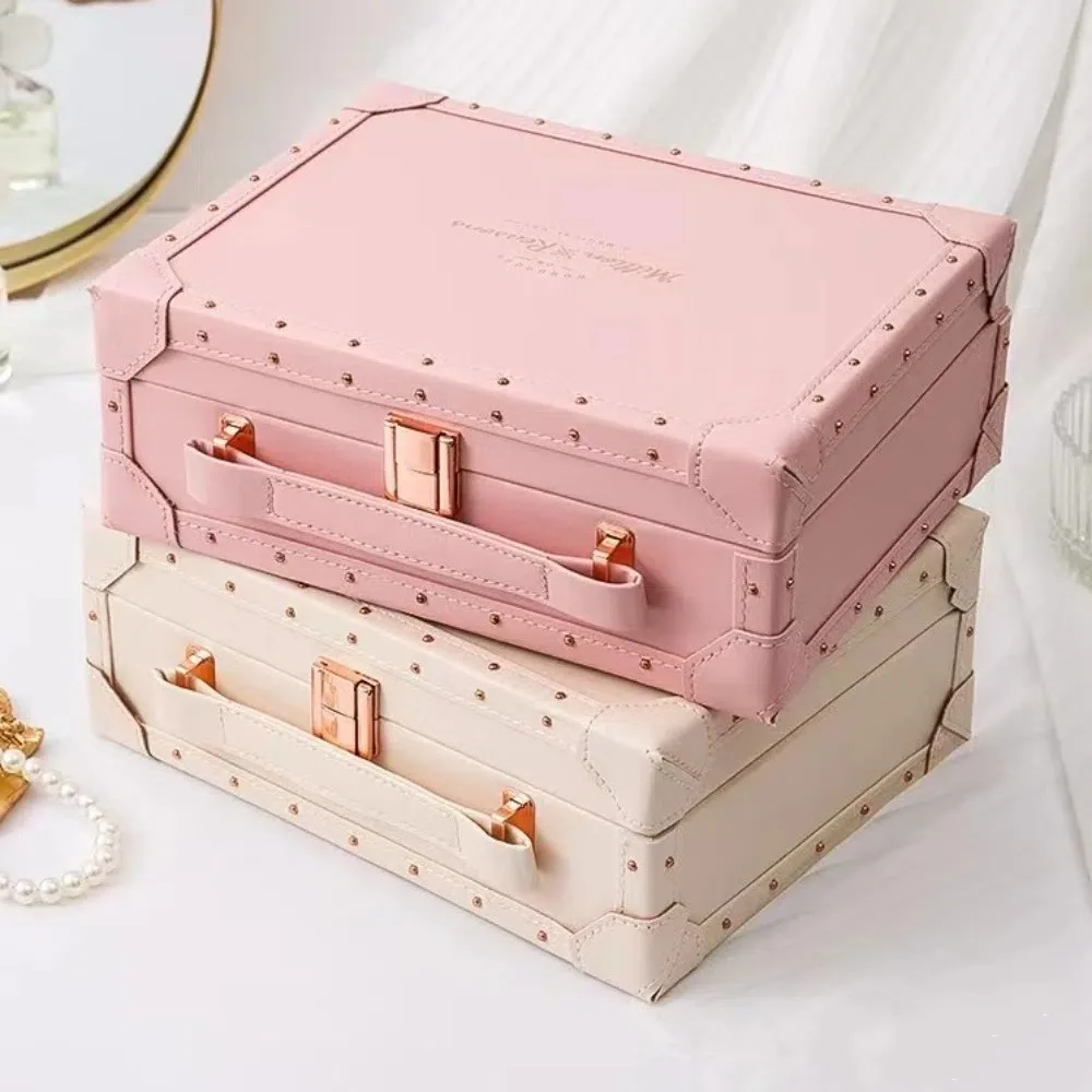 

Double Layer Jewelry Packing Box PU Leather Necklaces Bracelets Earring Storage Case Multi-function Headdress Organizer