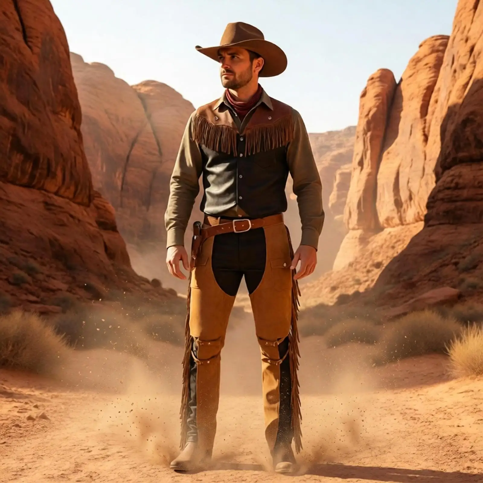 Pantalon de cowboy western pour hommes, pantalon en similicuir suédé, pantalon à jambes larges fendues avec franges latérales et sangles, taille réglable, pantalon de chasse à cheval.