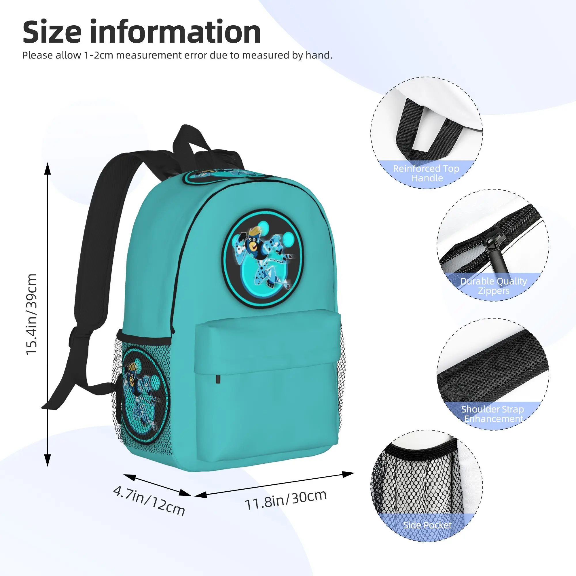 Wild Kratts blue color Backpack Hot Sale Daypack Large Capacity Boys Girls BookBag Shoulder Bags for Men Women School Bag