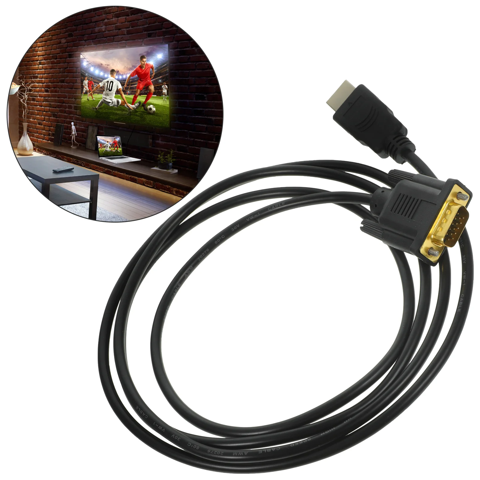 

Usb30 to Vga Cord Compatible Converter Copper Core 15 Pin Adapter Cable for Home