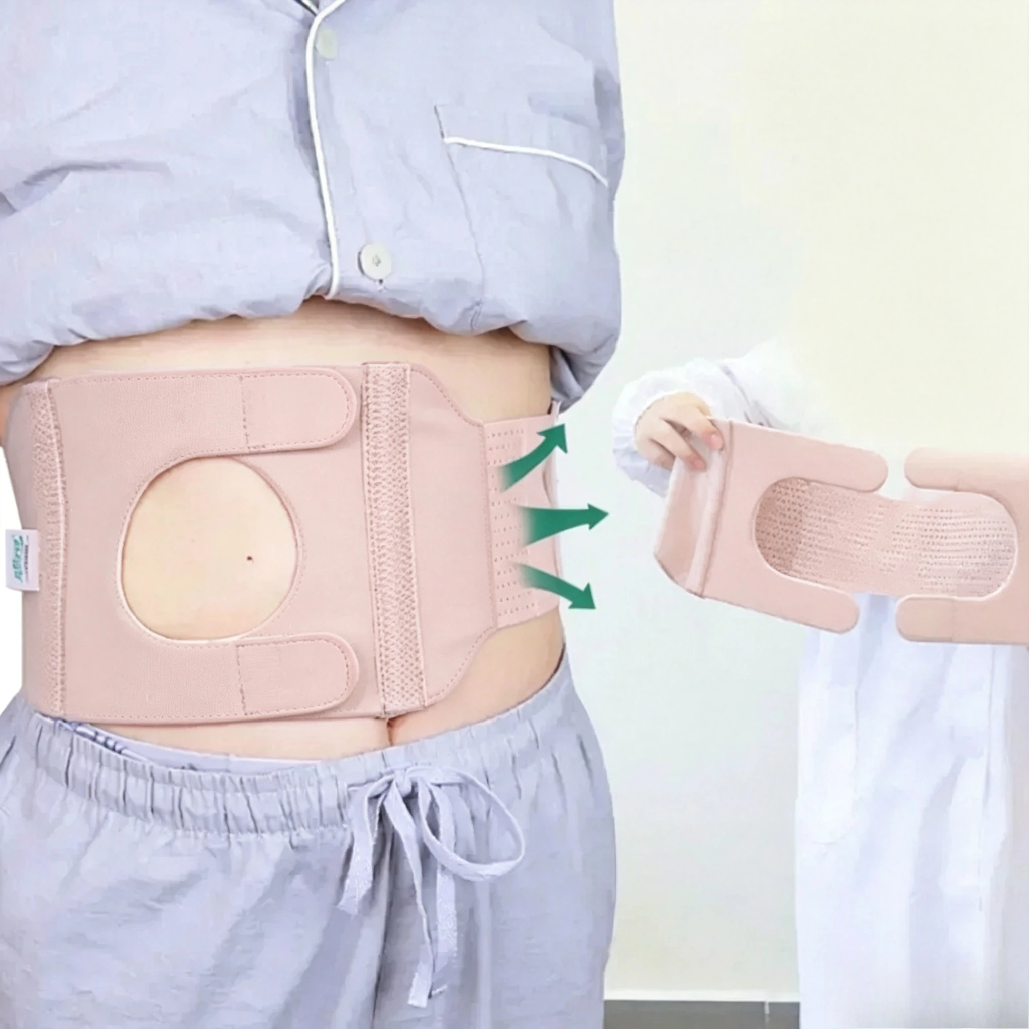 1pcs Adjustable Stoma Surgery Hernia Belt Stoma Wrapping Support Belt Medical Fixed Widened Elastic Care Waist Abdomen Bracket