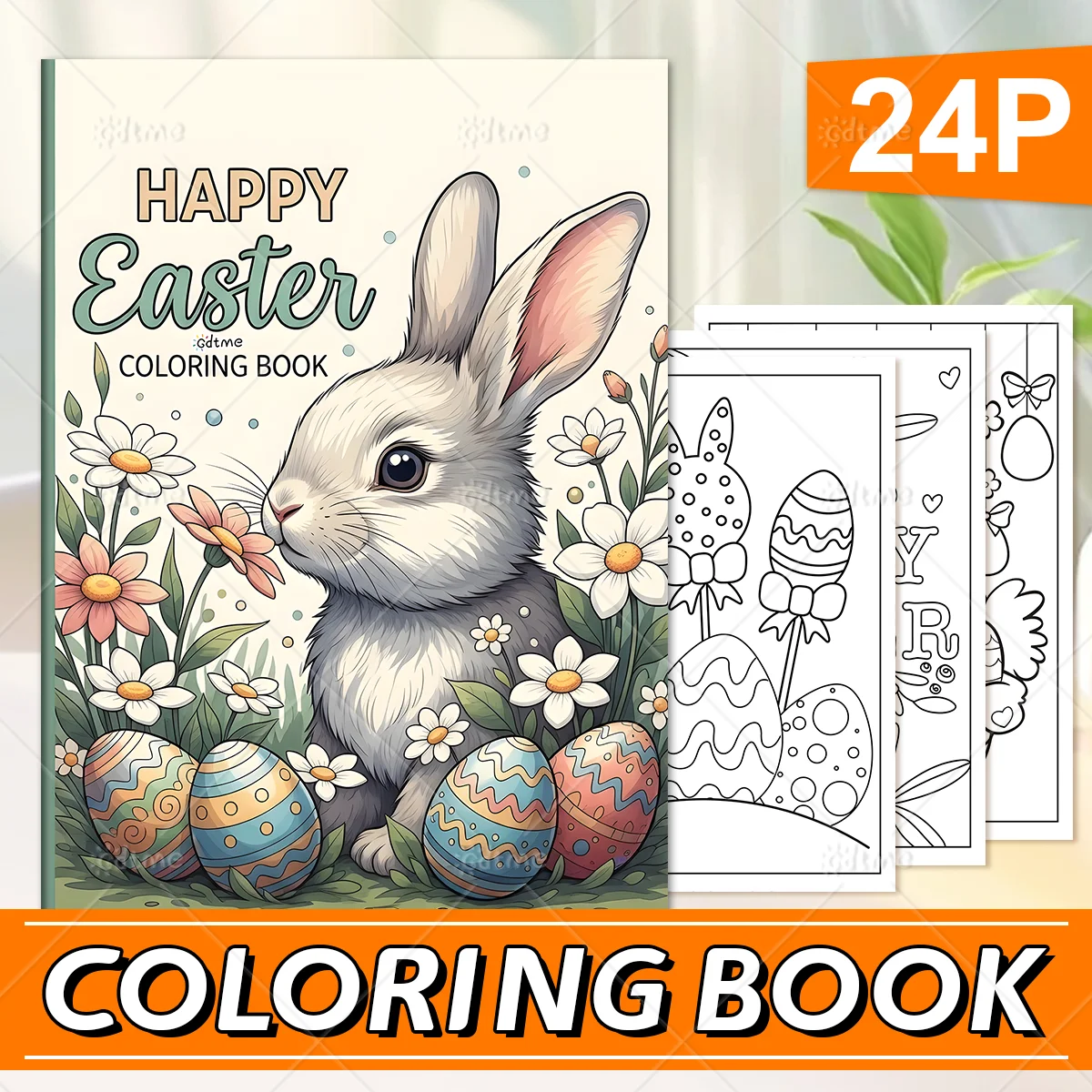 Happy Easter Coloring Book For Adults And Teen Featuring Cute Cozy Daily Activities For Relaxation (Cozy Spaces Coloring)