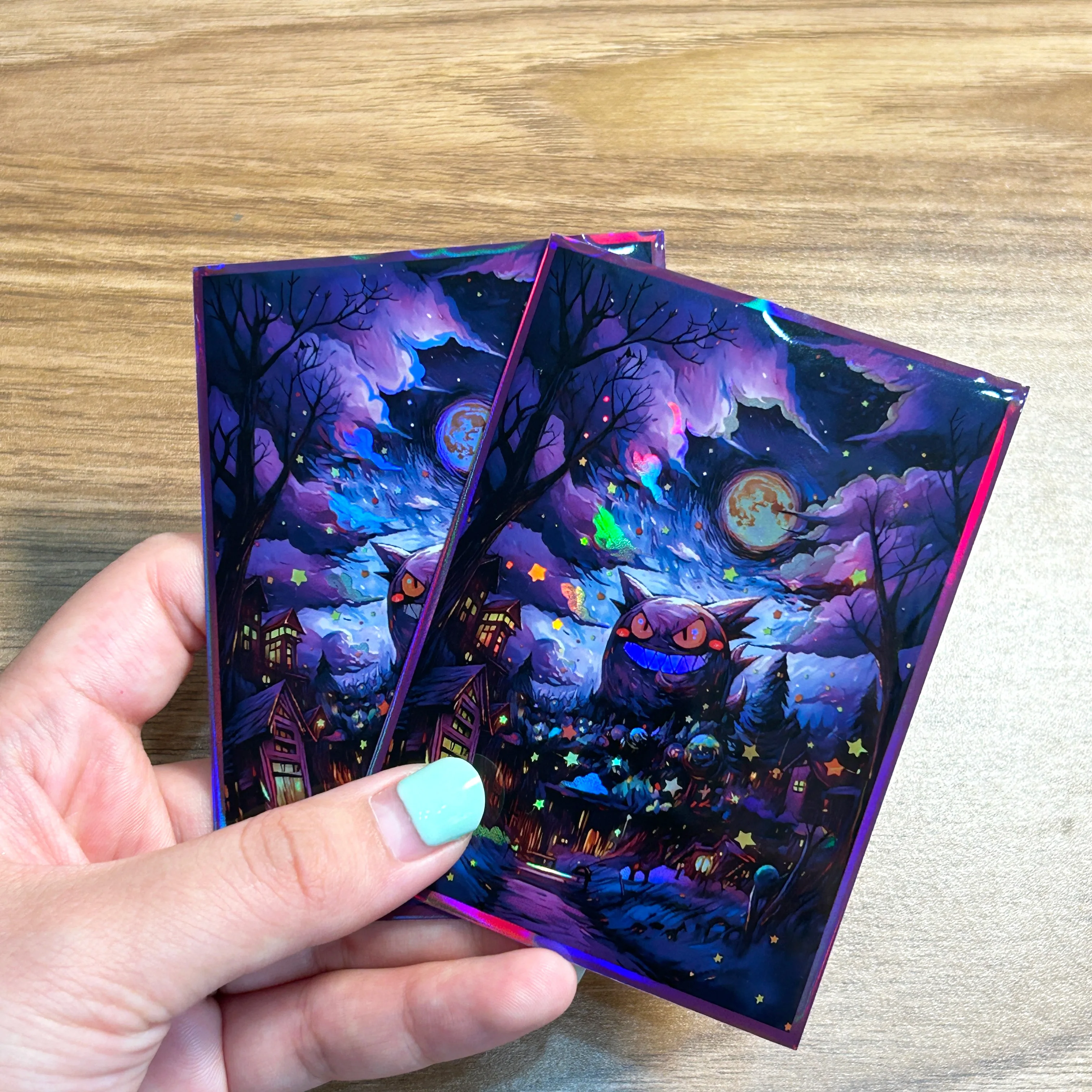 60PCS 66x91mm Pokemon Gengar Holographic Card Sleeves Standard Size Trading Card Protectors For PTCG/PKM Collectors Gifts view 6