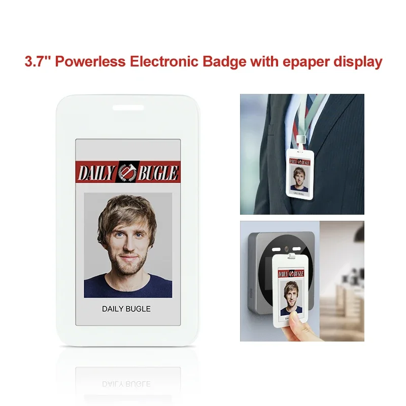 Android APP Only Refresh Electronic Badge Eink Badge No Battery E-Paper ID Card E-Name Business Card Name Badge