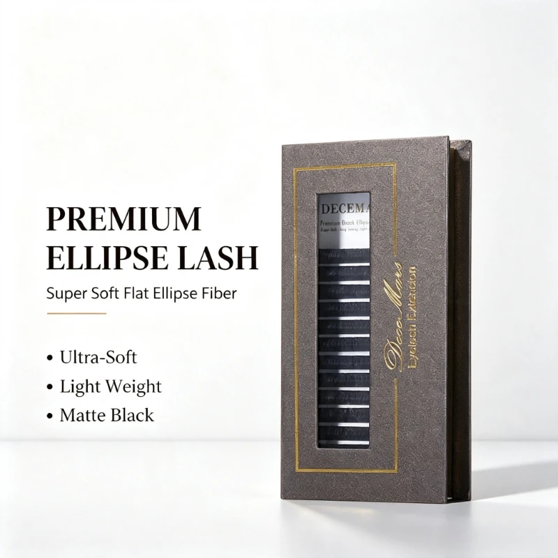 Bright Double-pointed Single Flat Hair Grafted False Eyelashes, Super Soft Oval Flat Eyelash Extension