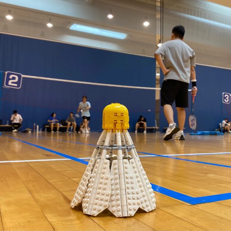 Set di blocchi da costruzione MOC da 425 pezzi - Modello gigante di volano da badminton, regalo unico a tema sportivo per gli appassionati e l'amore sportivo