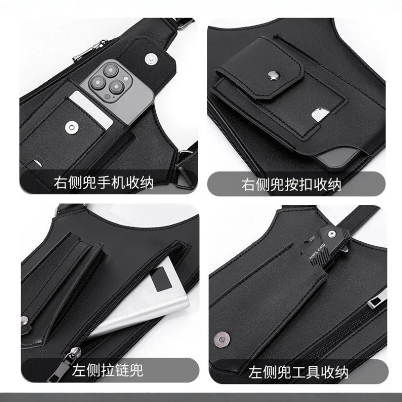 กระเป๋าเสื้อกั๊ก กระเป๋าคาดหน้าอกแบบยุทธวิธี กระเป๋าเป้สะพายหลังสไตล์เรโทรสำหรับผู้ชาย กระเป๋าใต้วงแขน กระเป๋าสะพายไหล่อเนกประสงค์ กระเป๋ากีฬากลางแจ้งสำหรับผู้ชาย