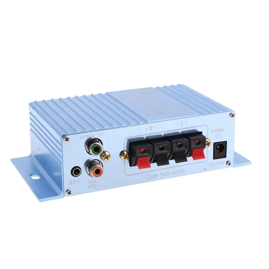 Small Size Car Audio Power Amplifier 2 Channel Alloy Hifi Stereo Amp for Automotive Sound Equipment