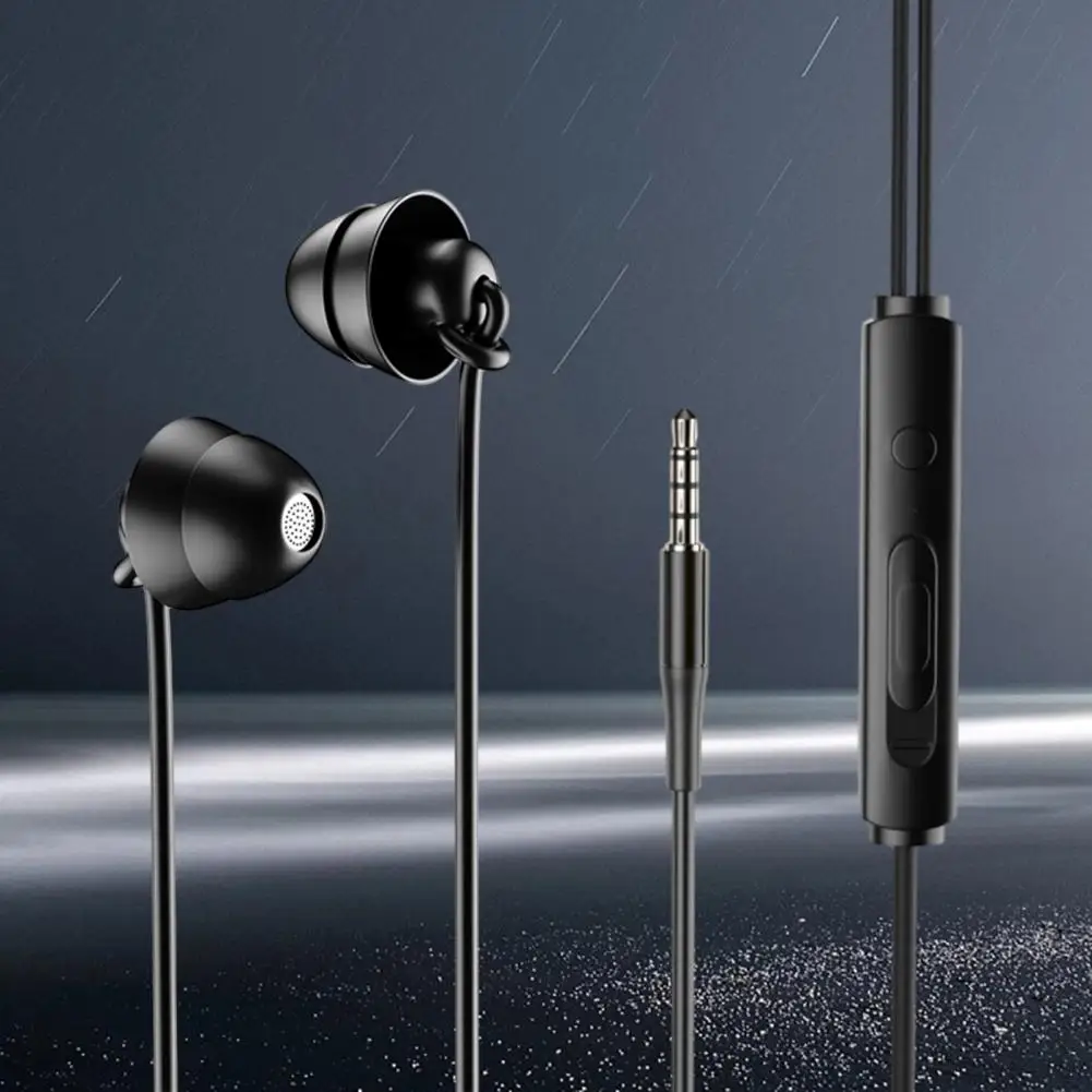 Comfortable Silicone Earbuds Wired Earphone Enhanced Sound Wired Headphones with Noise-canceling Mic Universal for Sports