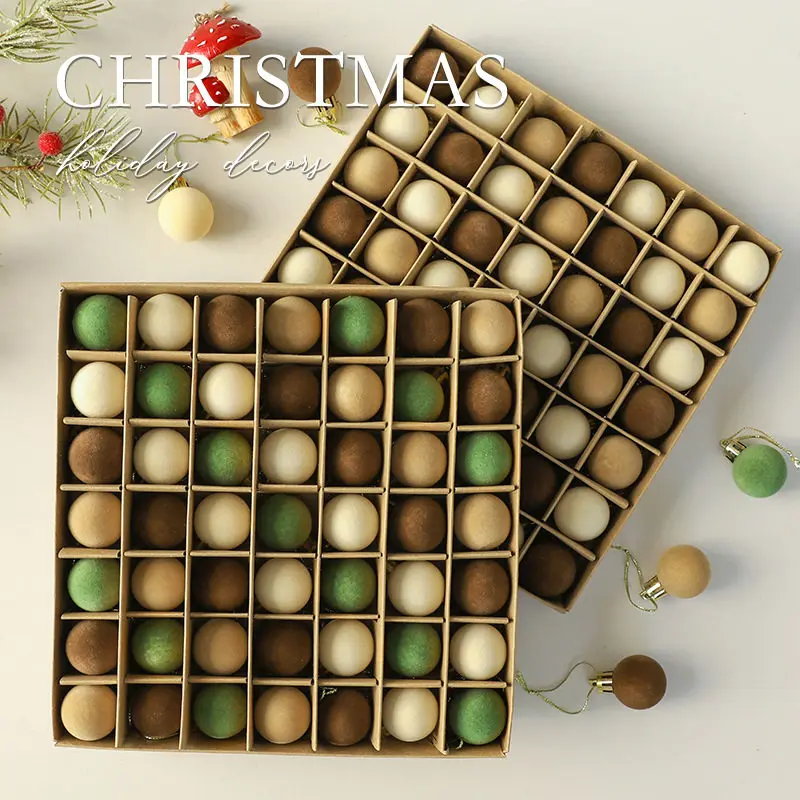 Amazon's new 3CM/49PCS plush Christmas ball Christmas decoration