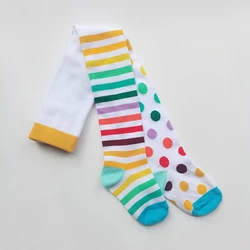 1 PCS Children Spring Autumn Multicolour Dot Tights  Cotton Baby Girl Striped Pantyhose Kids Striped Tights Soft Infant Clothing