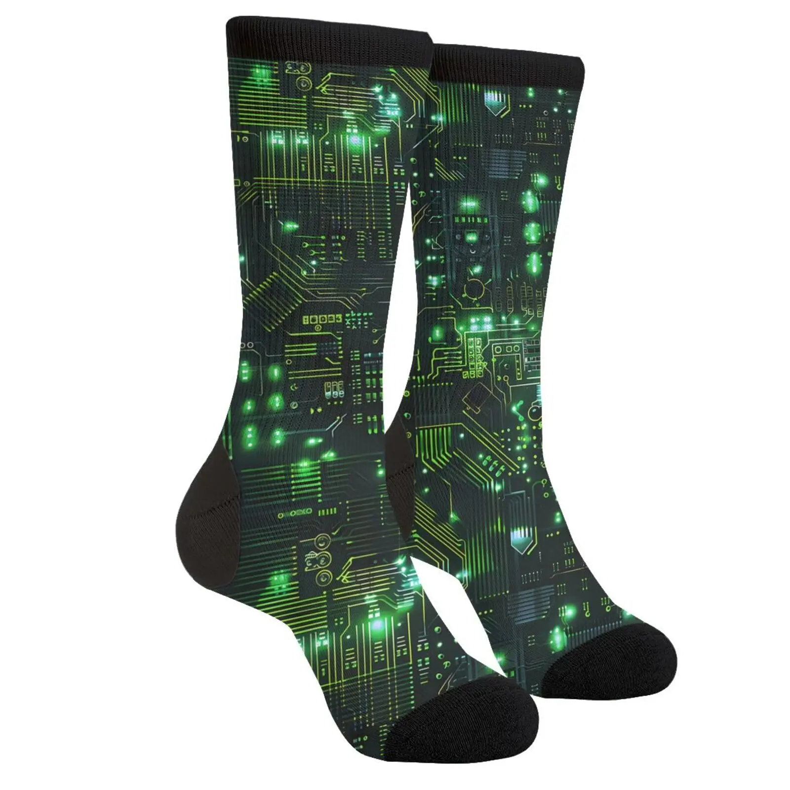 Men's Circuit Board Novelty Socks, Fun Casual Socks, Funny Socks Crazy Socks