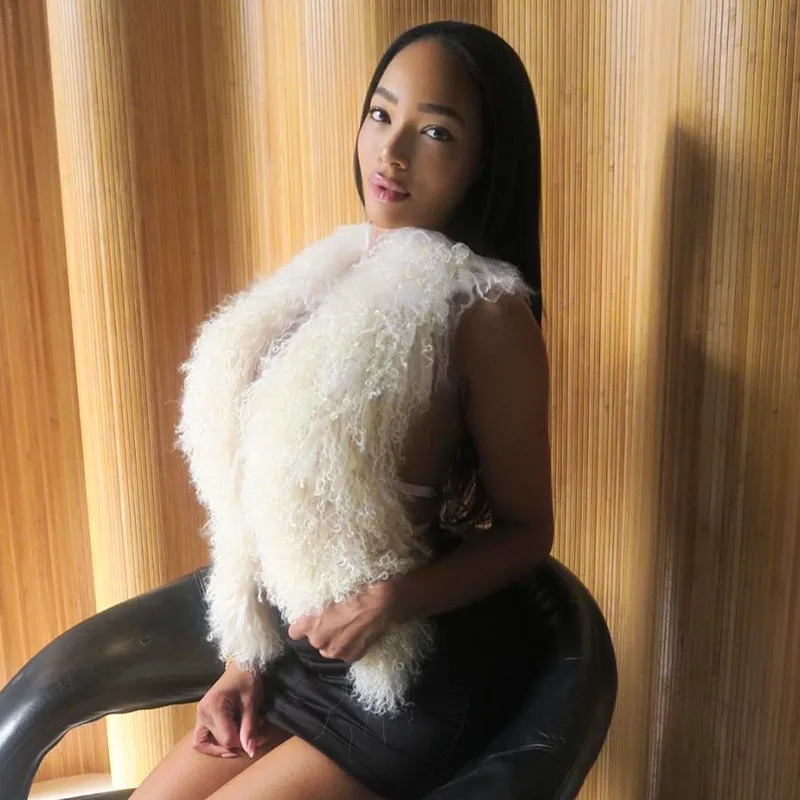 Women's Models Winter Autumn Tops Backless Hanging Neck Vest Sexy Hair Collar Lacing Simple Loose Design High Fashion Pure Color