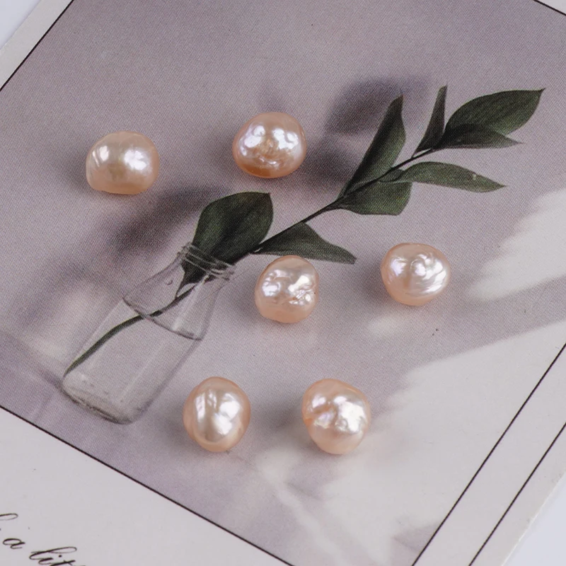8-10mm Pink/Purple Wrinkled Surface Edison Round Freshwater Pearls Cultured Pearl No Hole Loose Pearls for Jewelry Making
