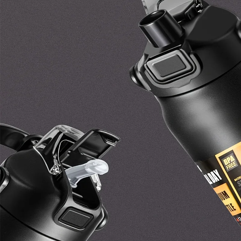 1 قطعة 1500/1200 مللي كوب مكنسة من الفولاذ المقاوم للصدأ مع مقبض مانعة للتسرب سعة كبيرة زجاجة ماء عازلة #4