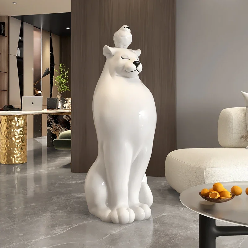 Large animal floor-to-ceiling ornaments enter the entrance